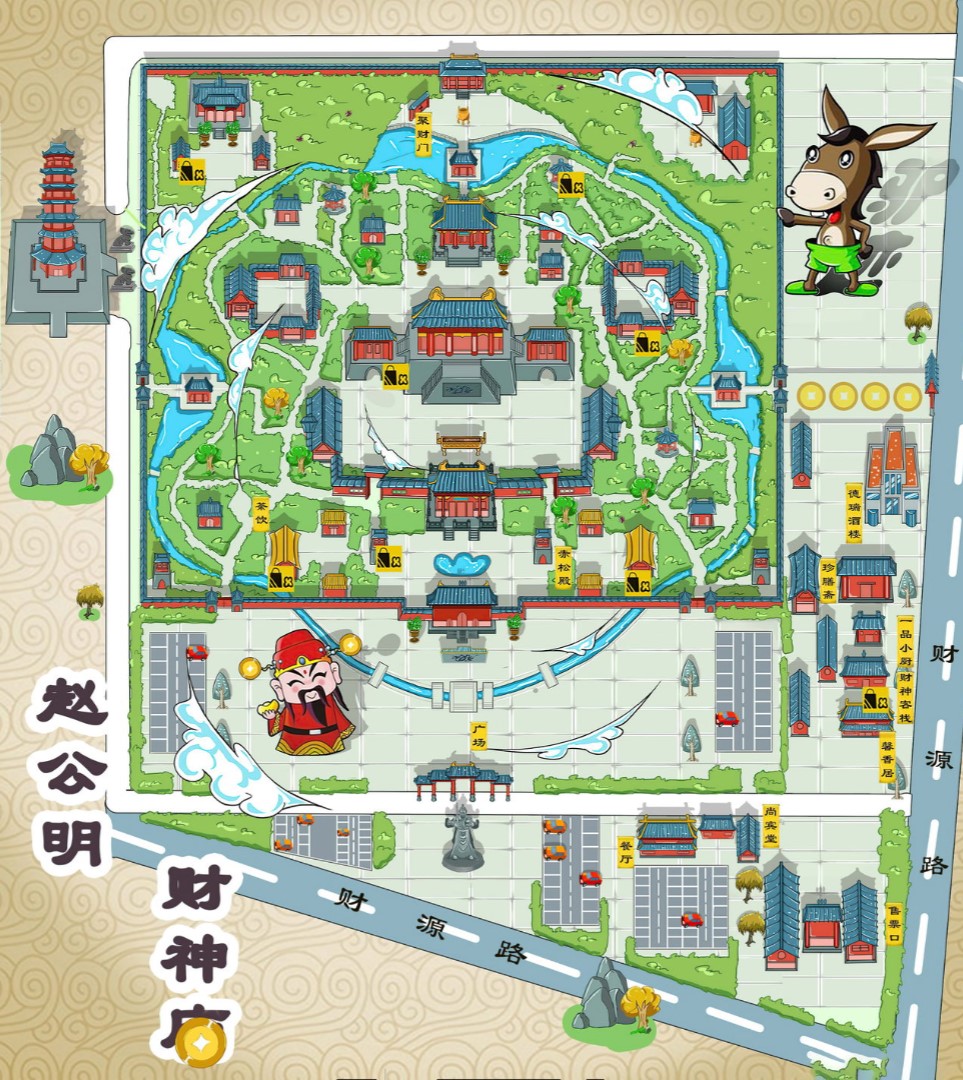北辰寺庙类手绘地图